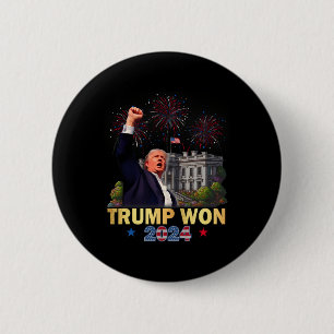 Trump gewann 2024 Präsident 47. des Weißen Hauses Button