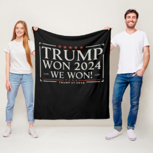 Trump gewann 2024 Wir haben gewonnen 47 2028 USA Fleecedecke