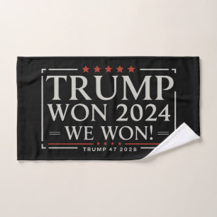Trump gewann 2024 Wir haben gewonnen 47 2028 USA Handtuch