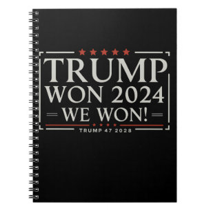 Trump gewann 2024 Wir haben gewonnen 47 2028 USA Notizblock