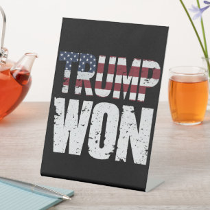 Trump gewann den 47. US-Präsidenten Wahl 2024 Sockelschild
