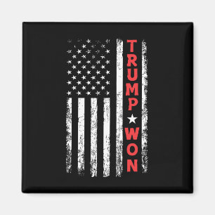Trump gewann die Wahl 2025 USA-Flagge  Magnet