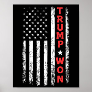 Trump gewann die Wahl 2025 USA-Flagge Poster