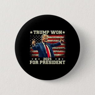Trump gewann erneut die Wahl 2025 Präsident 47 Th Button