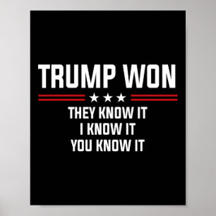 Trump gewann sie wissen, ich weiß, es Sie wissen e Poster