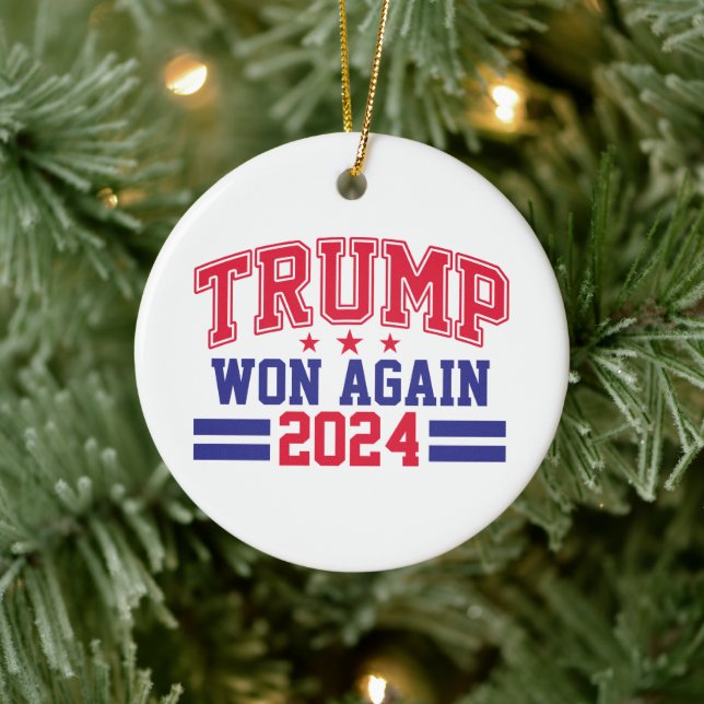 Trump gewann wieder 2024 keramik ornament (Baum)
