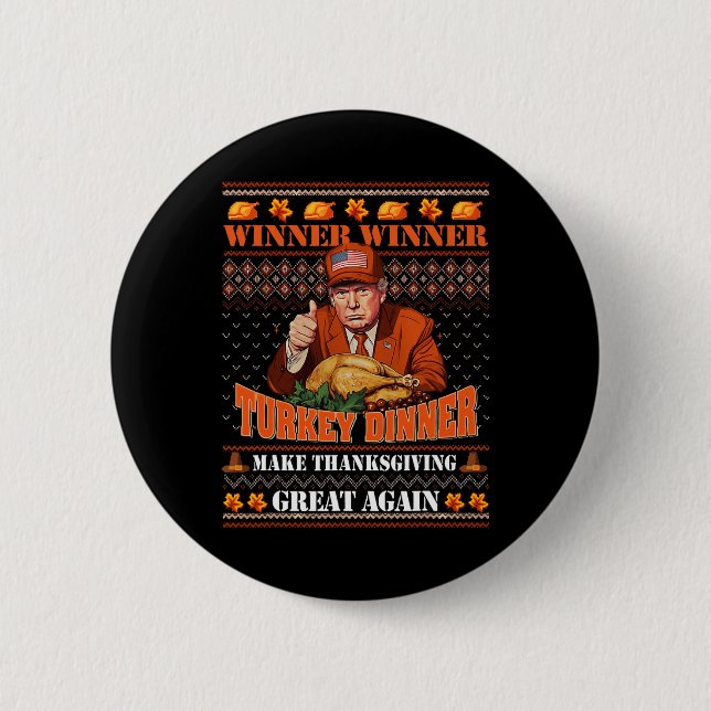 Trump Gewinner Funny Sieger Türkei Abendessen Than Button (Vorderseite)