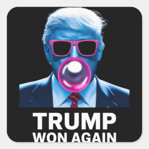 Trump gewinnt 2024 Wahlentscheidung Präsident 47. Quadratischer Aufkleber