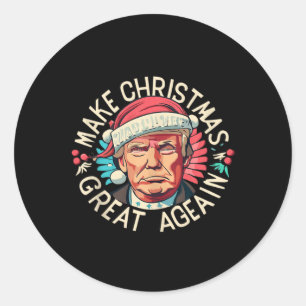 Trump gewinnt 2024 wieder Weihnachten großartig Runder Aufkleber