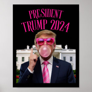 Trump gewinnt 2025 Präsident Trump bläst Bubble Gu Poster