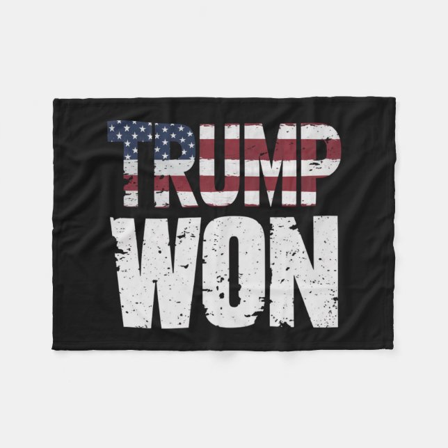 Trump gewinnt 47. US-Präsident Won Election 2024 Fleecedecke (Vorderseite (Horizontal))
