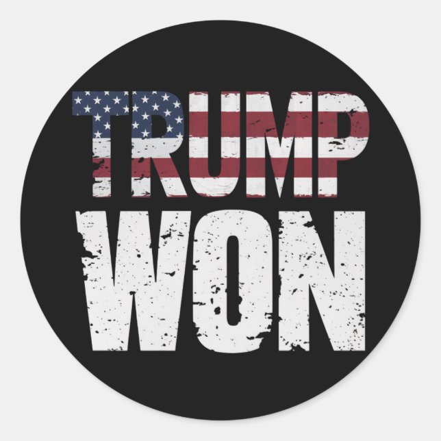 Trump gewinnt 47. US-Präsident Won Election 2024 Runder Aufkleber (Vorderseite)