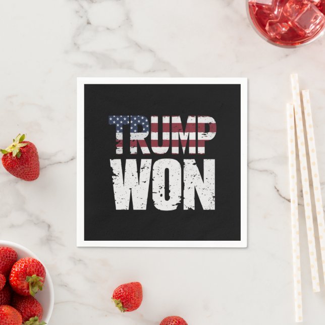 Trump gewinnt 47. US-Präsident Won Election 2024 Serviette (Beispiel)