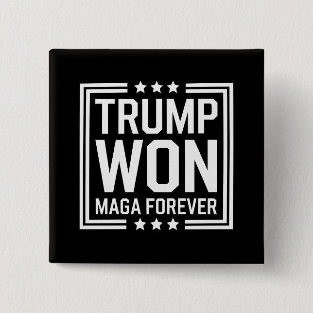 Trump gewinnt 47. Wahl von US-Präsident Maga 2024 Button (Vorderseite)
