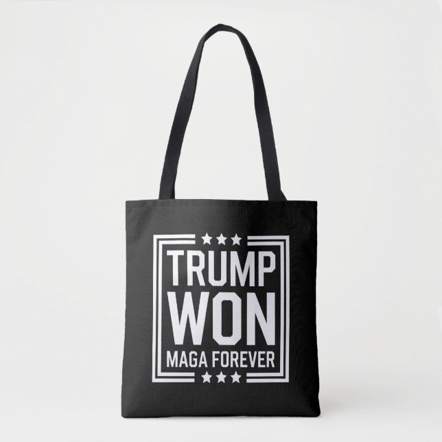 Trump gewinnt 47. Wahl von US-Präsident Maga 2024 Tasche (Vorderseite)