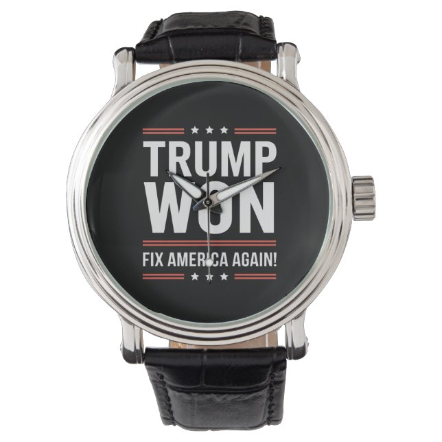 Trump gewinnt MAGA Trump-Gewinner 2024 - Amerika w Armbanduhr (Vorderseite)