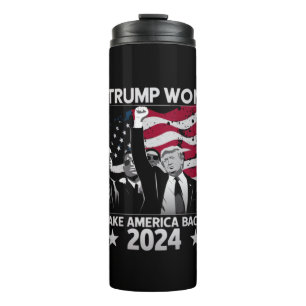 Trump gewinnt wieder Amerika zurück 2024 Thermosbecher
