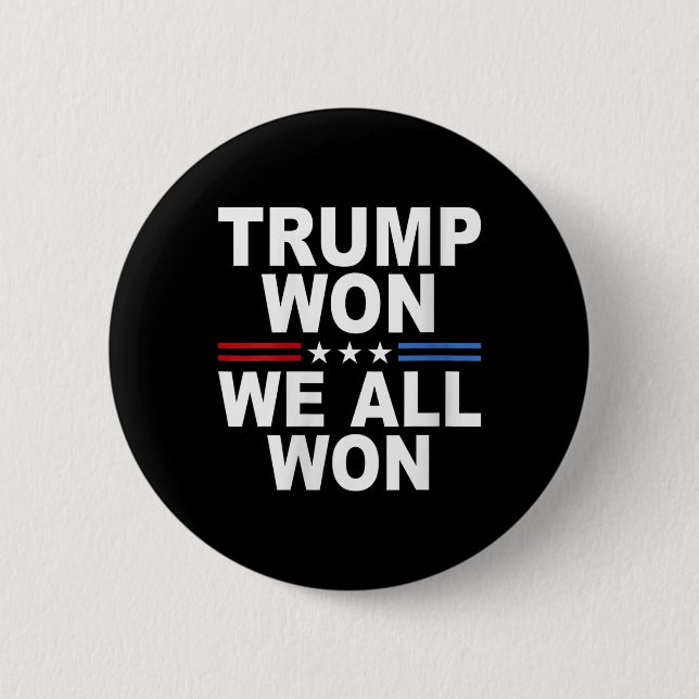 Trump gewinnt - Wir alle gewinnen 2024 die US-Flag Button (Vorderseite)