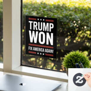 Trump Gewonnen MAGA Trump Sieger 2024 Amerika Wied Fensteraufkleber