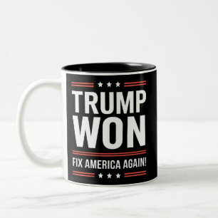 Trump Gewonnen MAGA Trump Sieger 2024 Amerika wied Zweifarbige Tasse
