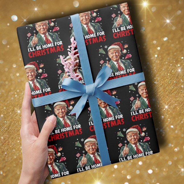 Trump Gift Wrap | Ich bin zu Weihnachten Zuhause Geschenkpapier (Von Creator hochgeladen)