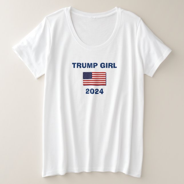 TRUMP GIRL 2024 GROßE GRÖßE T-Shirt (Design vorne)