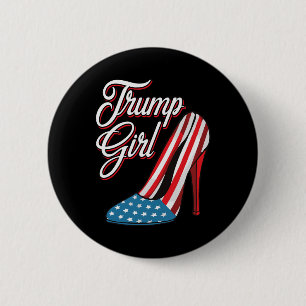 Trump Girl 2025 High Heels Amerikanische Flagge Fr Button