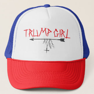 "TRUMP GIRL" Feathered Arrow Cross Hearts Truckerkappe