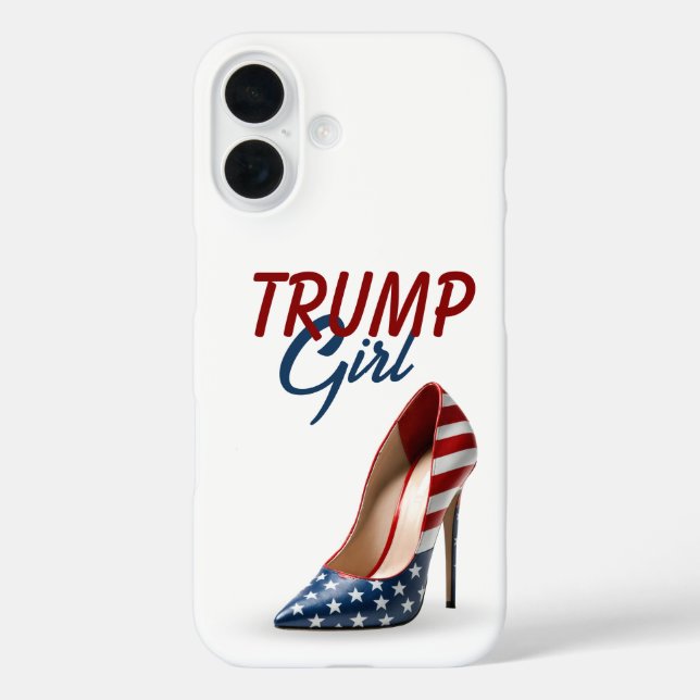 TRUMP GIRL Flag High Heel Shoel iPhone 16 Hülle (Rückseite)