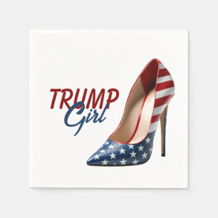 TRUMP GIRL Flag High Heels Serviette