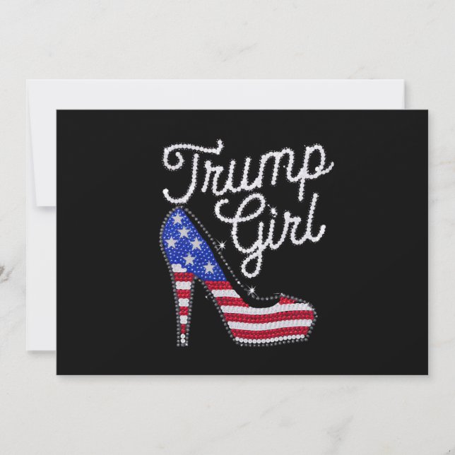 Trump Girl High Heel American Flag Bling Patriot Einladung (Vorderseite)