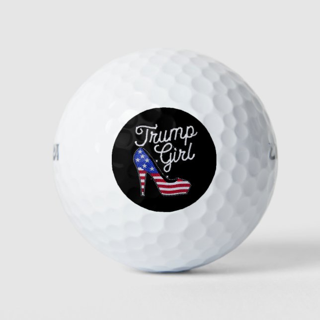 Trump Girl High Heel American Flag Bling Patriot Golfball (Vorderseite)