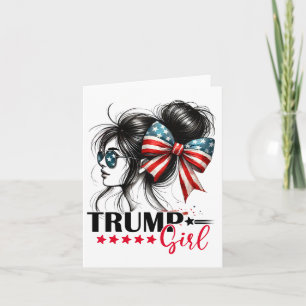 Trump Girl Messy Bun Sungles Trump 2024 US-Flagge Karte