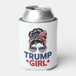 Trump Girl Messy Bun Trump 2024 Wahl Amerikaner Dosenkühler