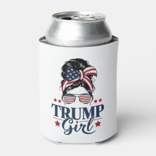 Trump Girl Messy Bun Trump 2024 Wahl Amerikaner Dosenkühler