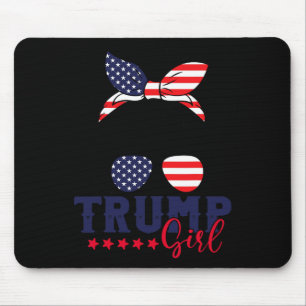 Trump Girl Messy Bun Trump 2024 Wahl Amerikaner Mousepad