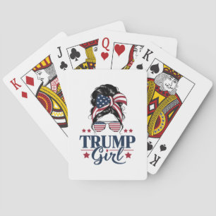 Trump Girl Messy Bun Trump 2024 Wahl Amerikaner Spielkarten