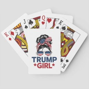 Trump Girl Messy Bun Trump 2024 Wahl Amerikaner Spielkarten