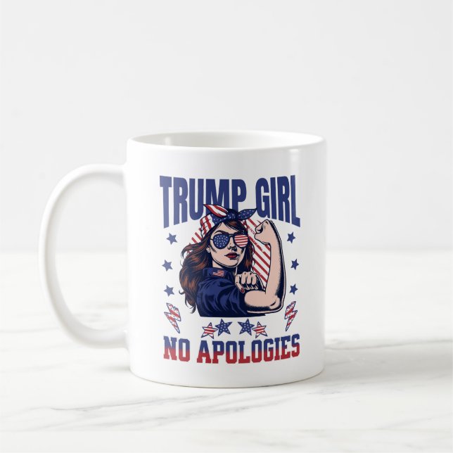 Trump Girl No apology Funny Republikanische Frauen Kaffeetasse (Links)