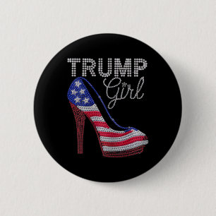 Trump Girl Stilettos High Heel Amerikanische Flagg Button