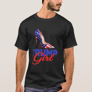 Trump Girl Stilettos High Heel amerikanische Flagg T-Shirt