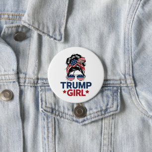 Trump Girl Unordentlicher Dutt Trump 2024 Wahl Ame Button