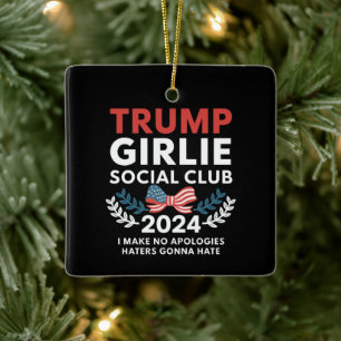 Trump Girlie Coquette Sozialclub-Schleifenwahl  Keramikornament