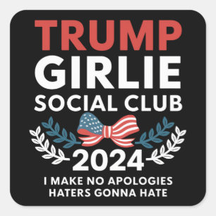 Trump Girlie Coquette Sozialclub-Schleifenwahl  Quadratischer Aufkleber