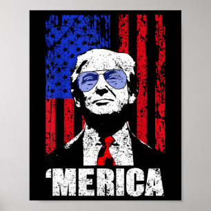 Trump glücklich am 4. Juli Trumps amerikanische Fl Poster