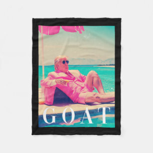 Trump Goat Shirt Sommer 2024 Retro Funny Pink Dona Fleecedecke
