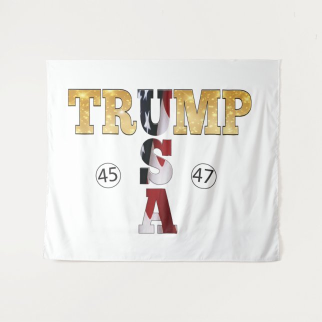 Trump Gold ⛳ PräsidentschaftsUSA 45 47 🏆 Wandteppich (Vorderseite (Horizontal))