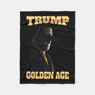 Trump Goldenes Zeitalter Silhouette 45 47 Goldene  Fleecedecke