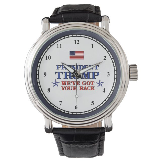 Trump Got den Rücken Armbanduhr (Vorderseite)