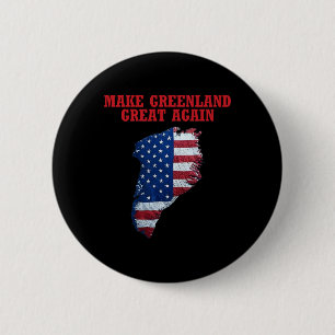 Trump Grönland - Flagge der USA macht Grönland zu  Button